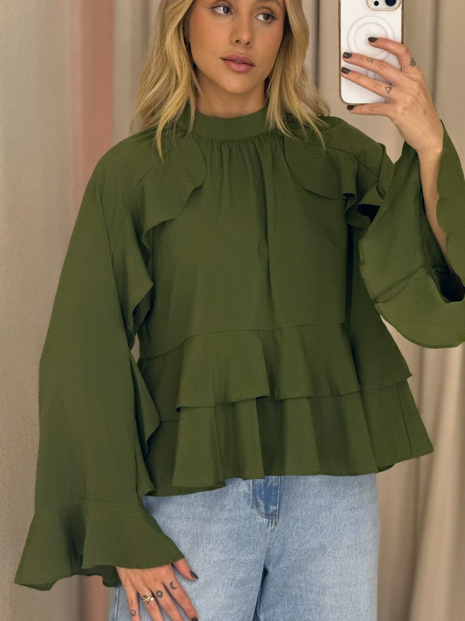 BLUSA MILENA BABADOS verde