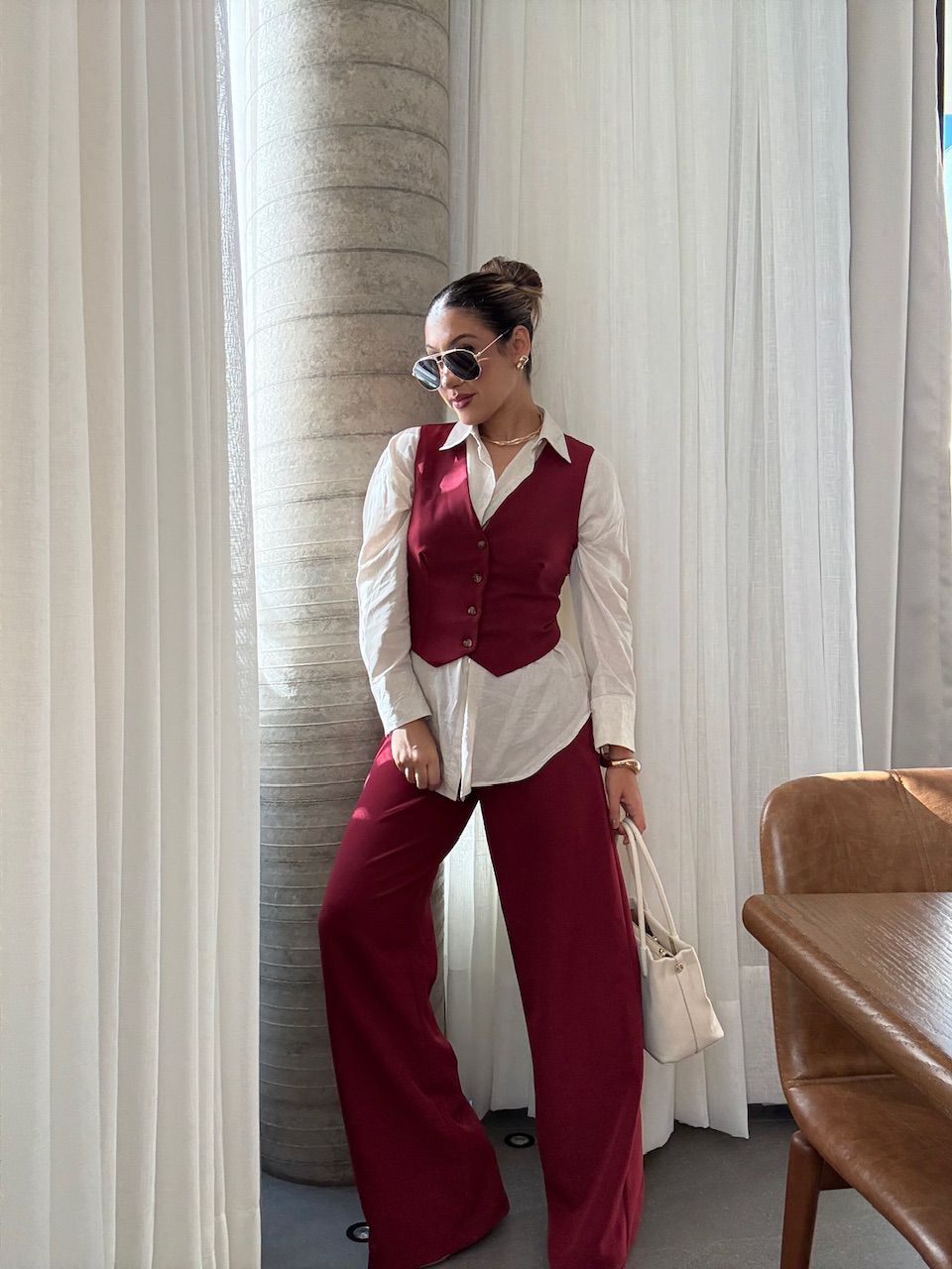 CONJUNTO VIRGÍNIA CALÇA CHERRY RED - 0060780330 - CAROLLA FERRARO