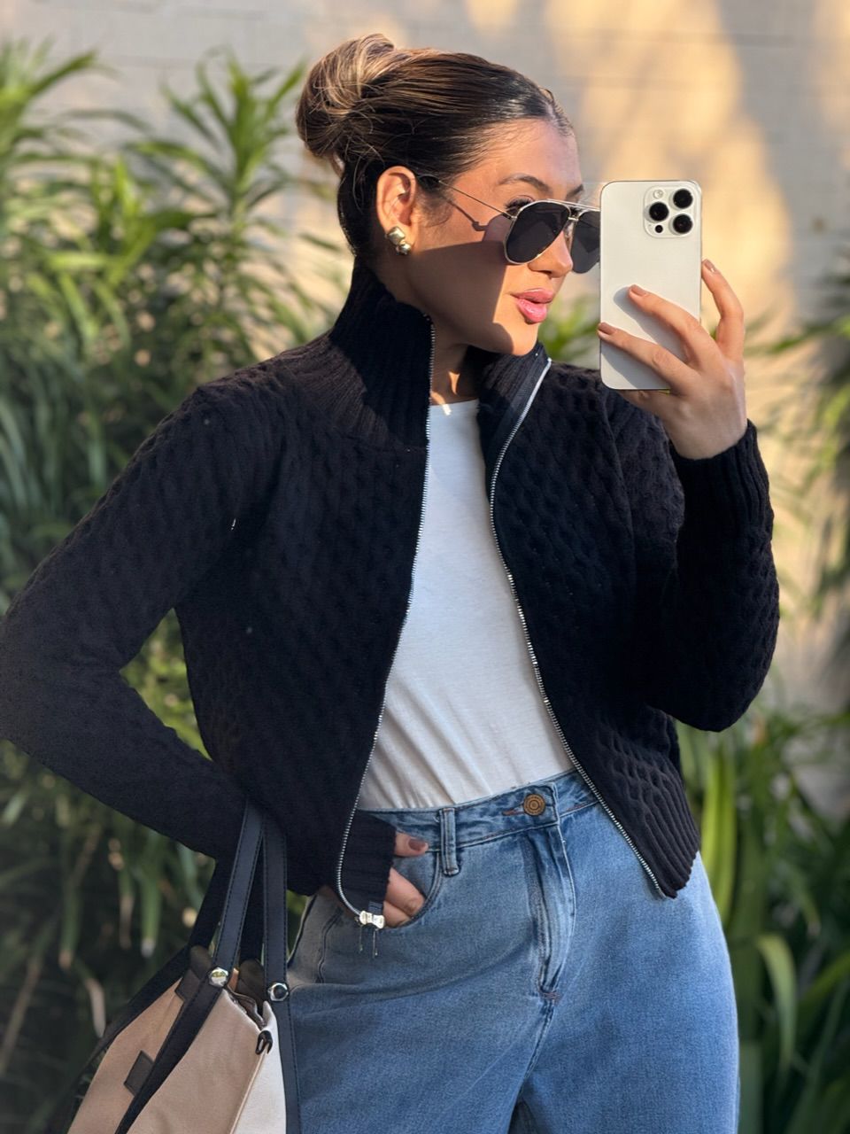 SUÉTER BÁRBARA ZÍPER preto
