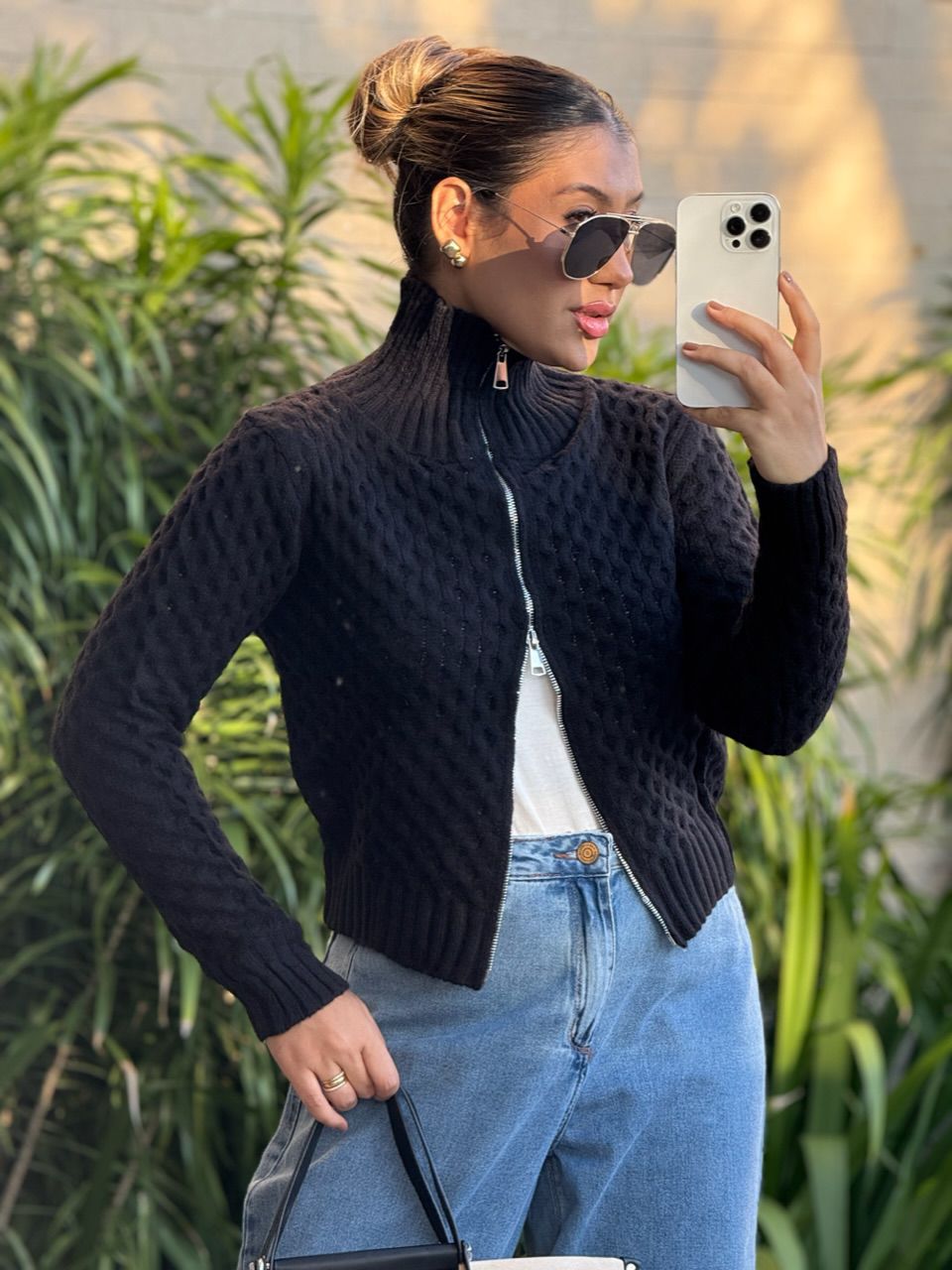 SUÉTER BÁRBARA ZÍPER preto