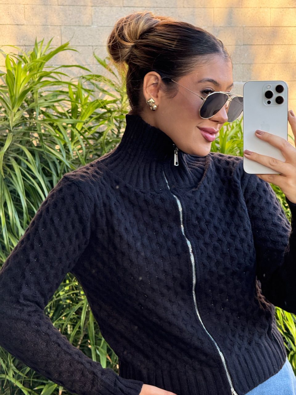 SUÉTER BÁRBARA ZÍPER preto