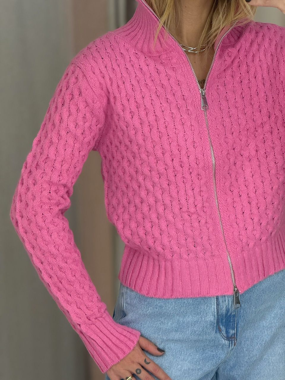 SUÉTER BÁRBARA ZÍPER Rosa