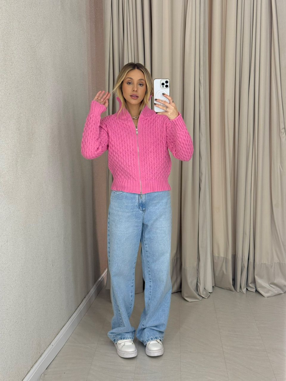 SUÉTER BÁRBARA ZÍPER Rosa