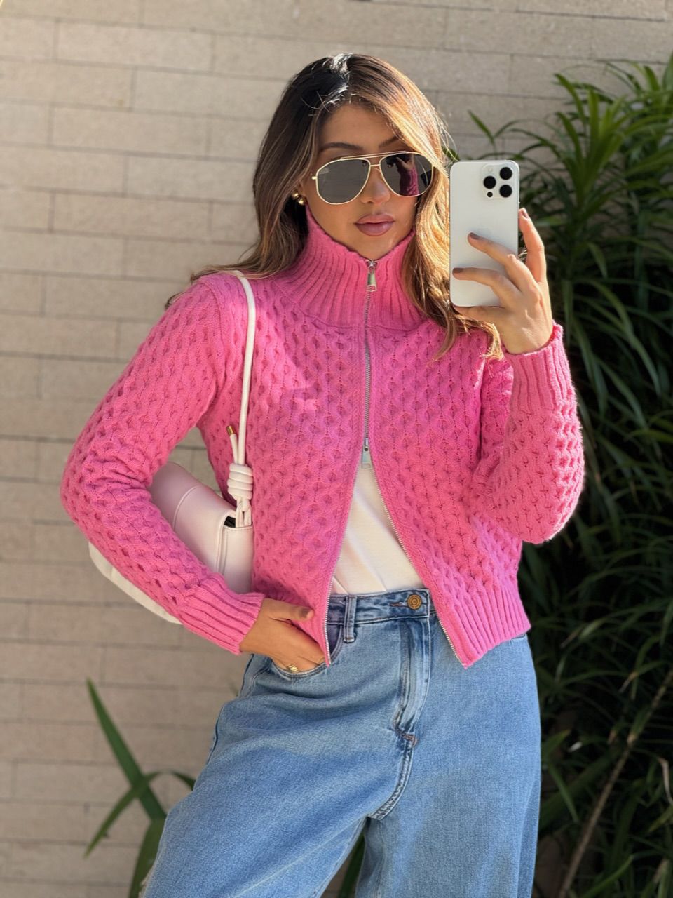 SUÉTER BÁRBARA ZÍPER Rosa