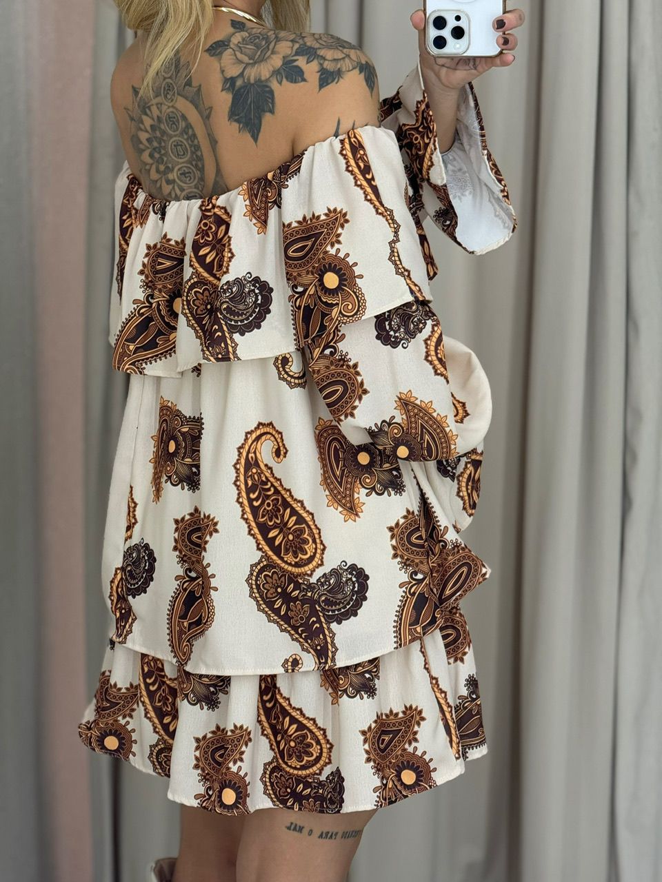 VESTIDO DAYANE ESTAMPADO NUDE