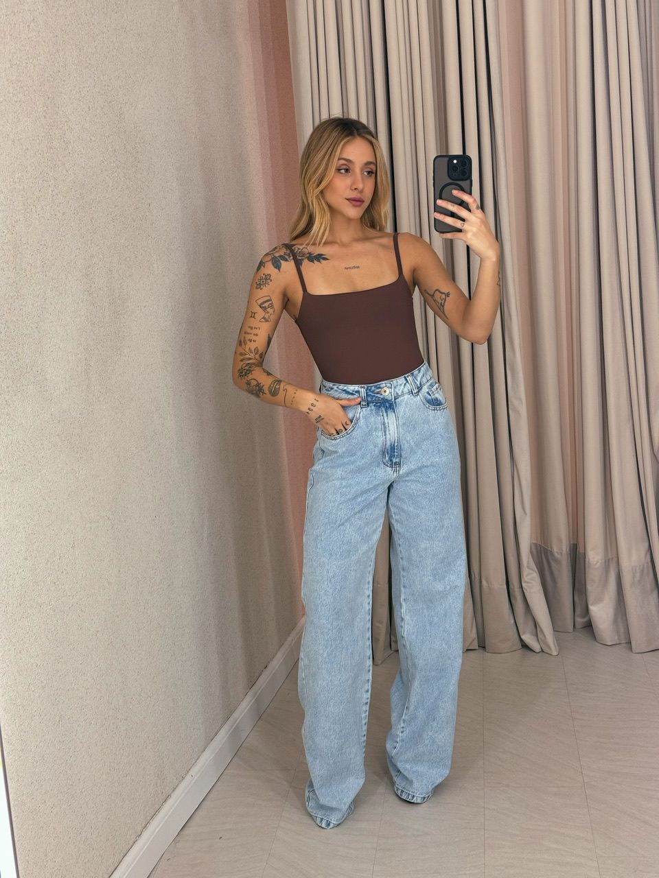 BODY ARIEL ALÇA Marrom