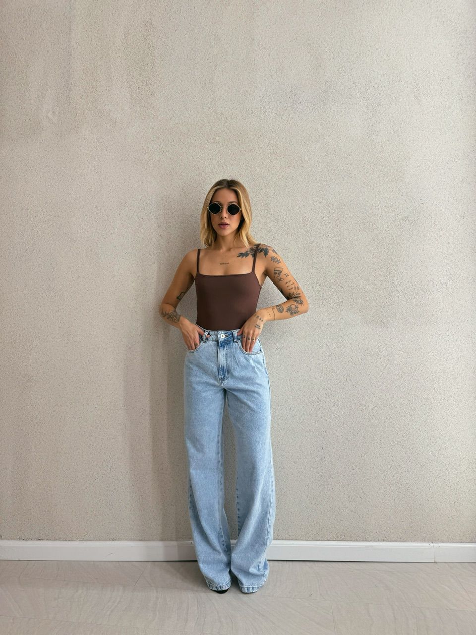 BODY ARIEL ALÇA Marrom