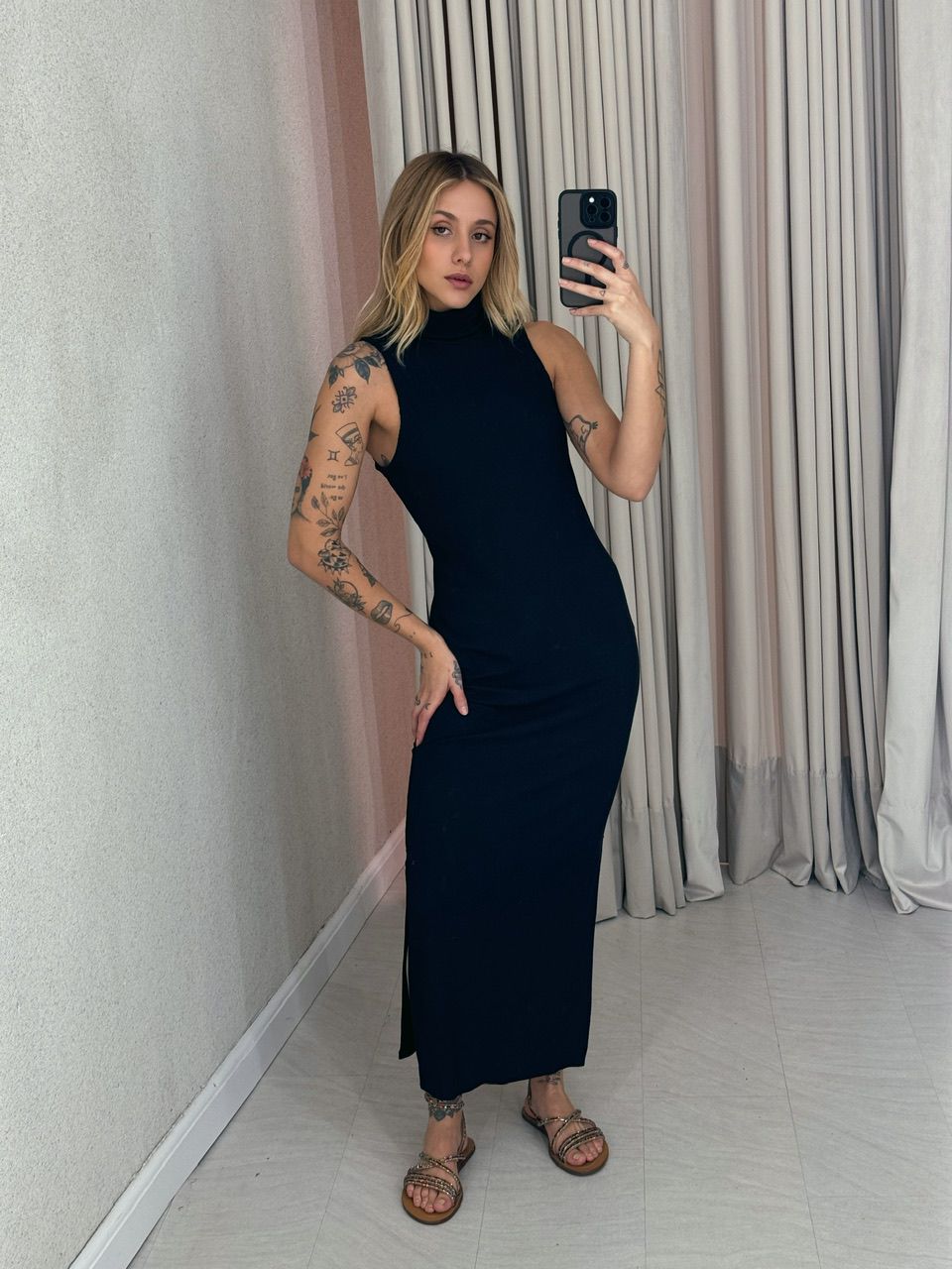 VESTIDO NAYLA CAVADO preto
