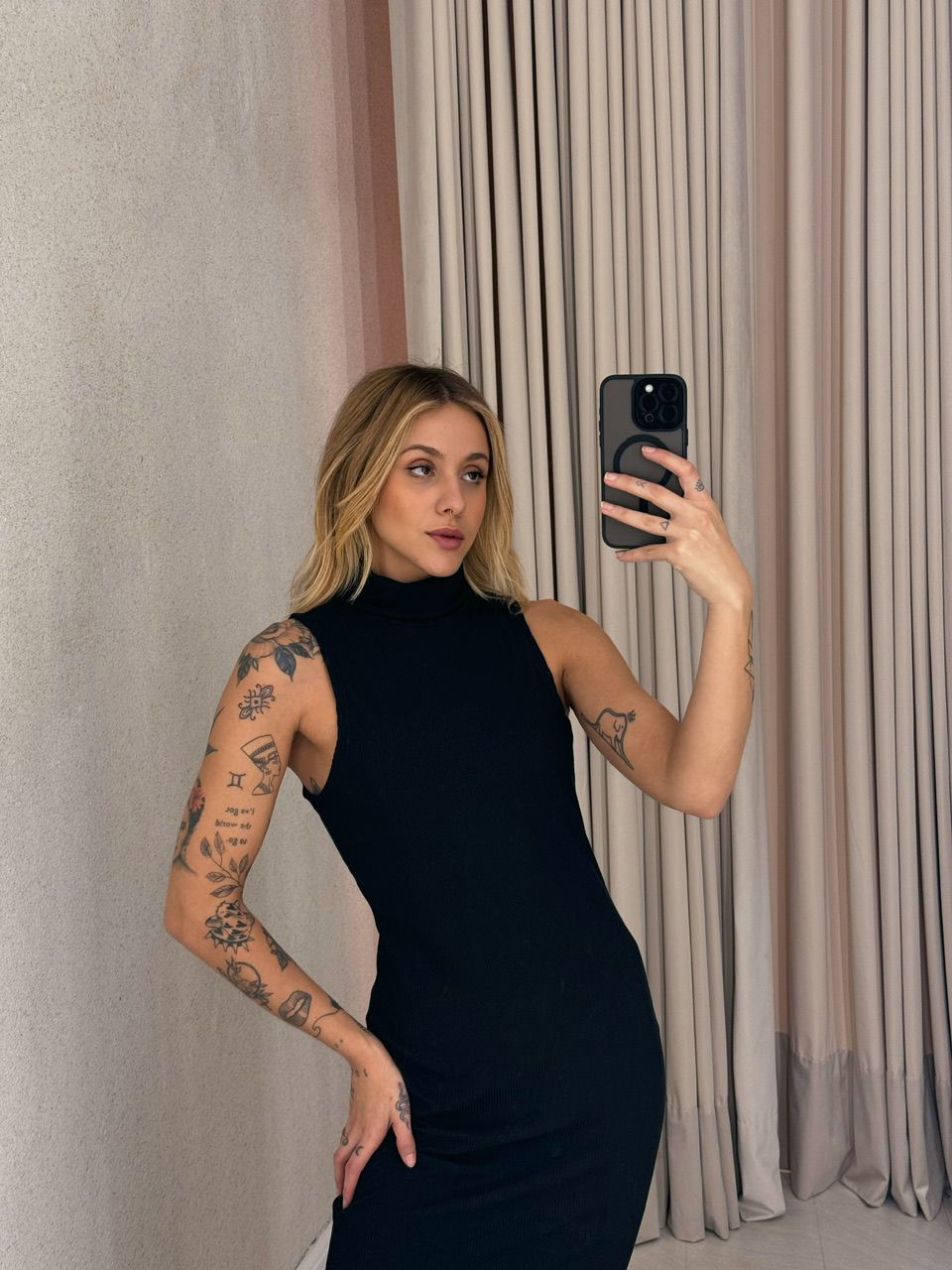 VESTIDO NAYLA CAVADO preto