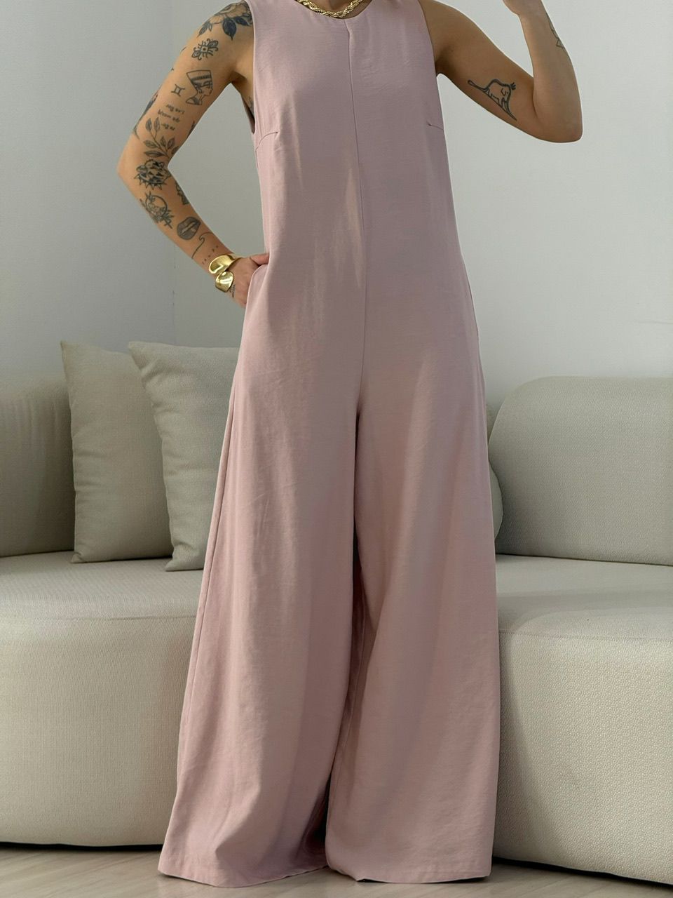 MACACÃO MIRELA CAVADO BABY PINK