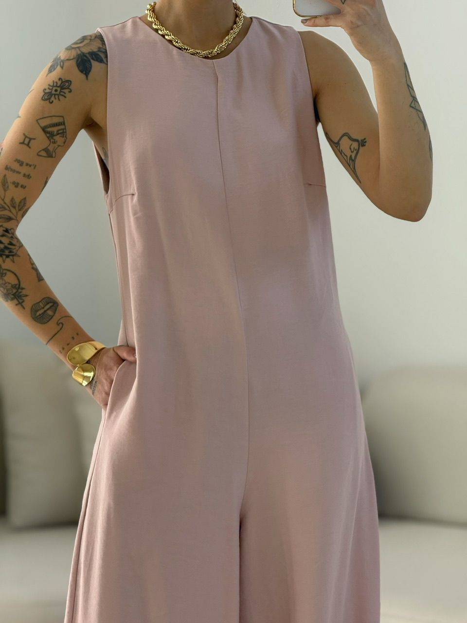 MACACÃO MIRELA CAVADO BABY PINK