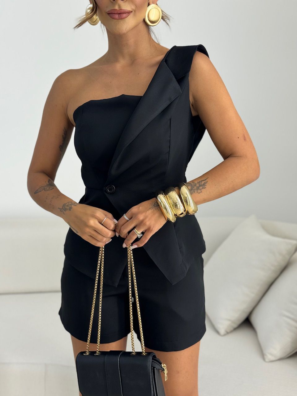CONJUNTO CELINA SHORT PRETO