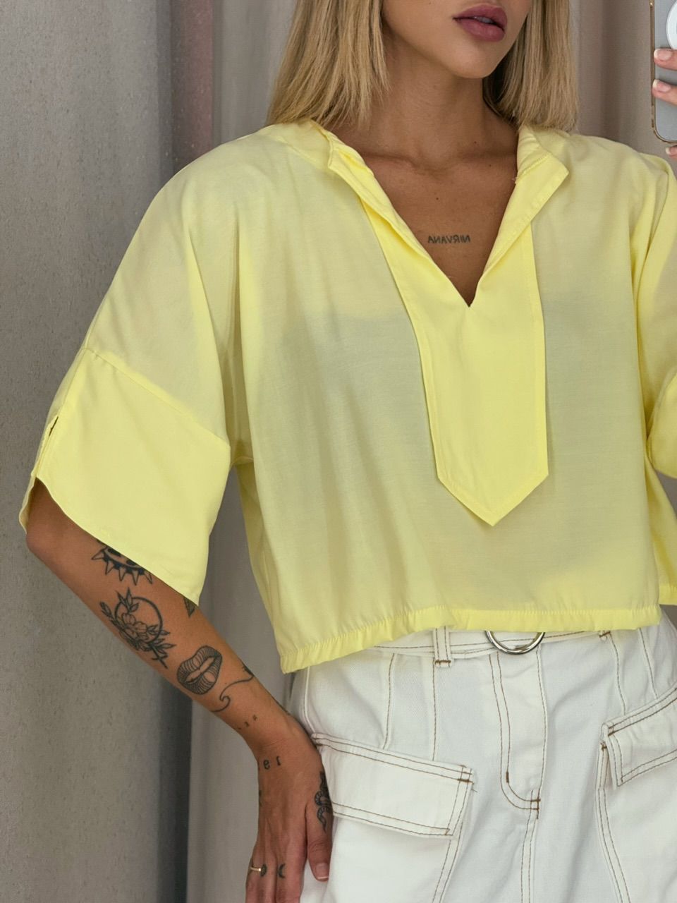 CROPPED RAIENE LISO AMARELO