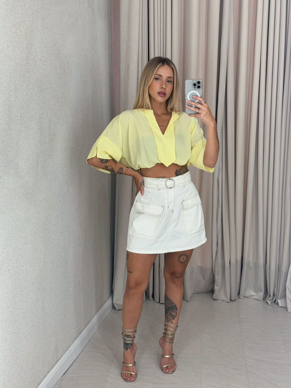 CROPPED RAIENE LISO AMARELO