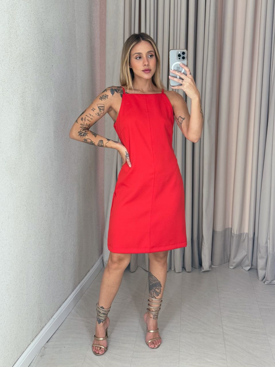VESTIDO BRÍGIDA ALÇA vermelho - 0059400006 - CAROLLA FERRARO