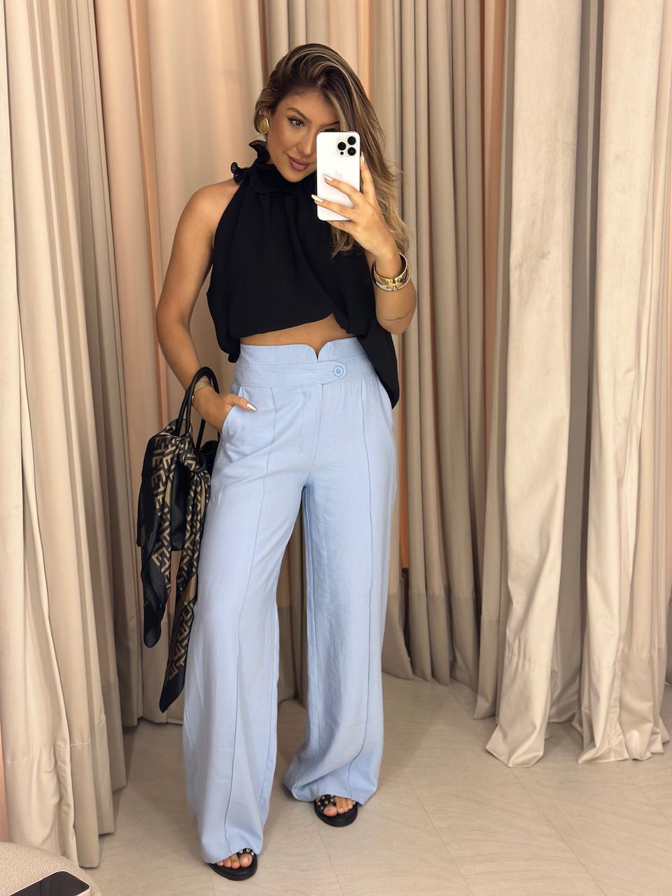 CALÇA CHARLENE PANTALONA azul - 0059910109 - CAROLLA FERRARO