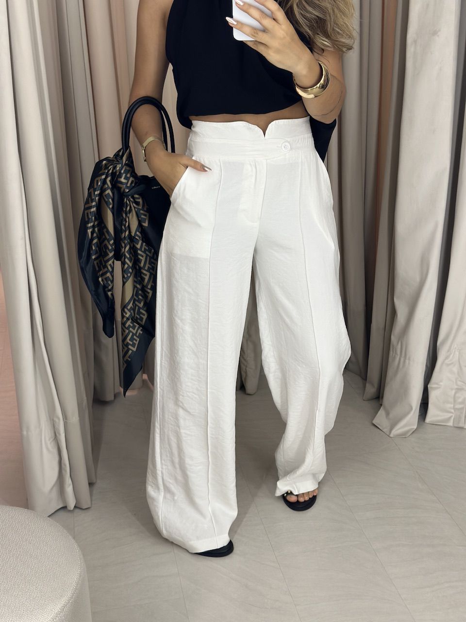 CALÇA CHARLENE PANTALONA off - 0059910048 - CAROLLA FERRARO