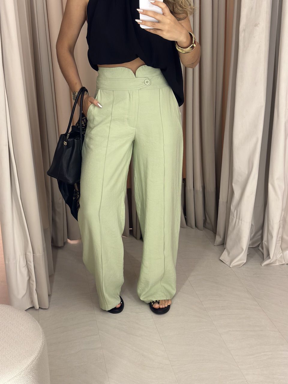 CALÇA CHARLENE PANTALONA verde