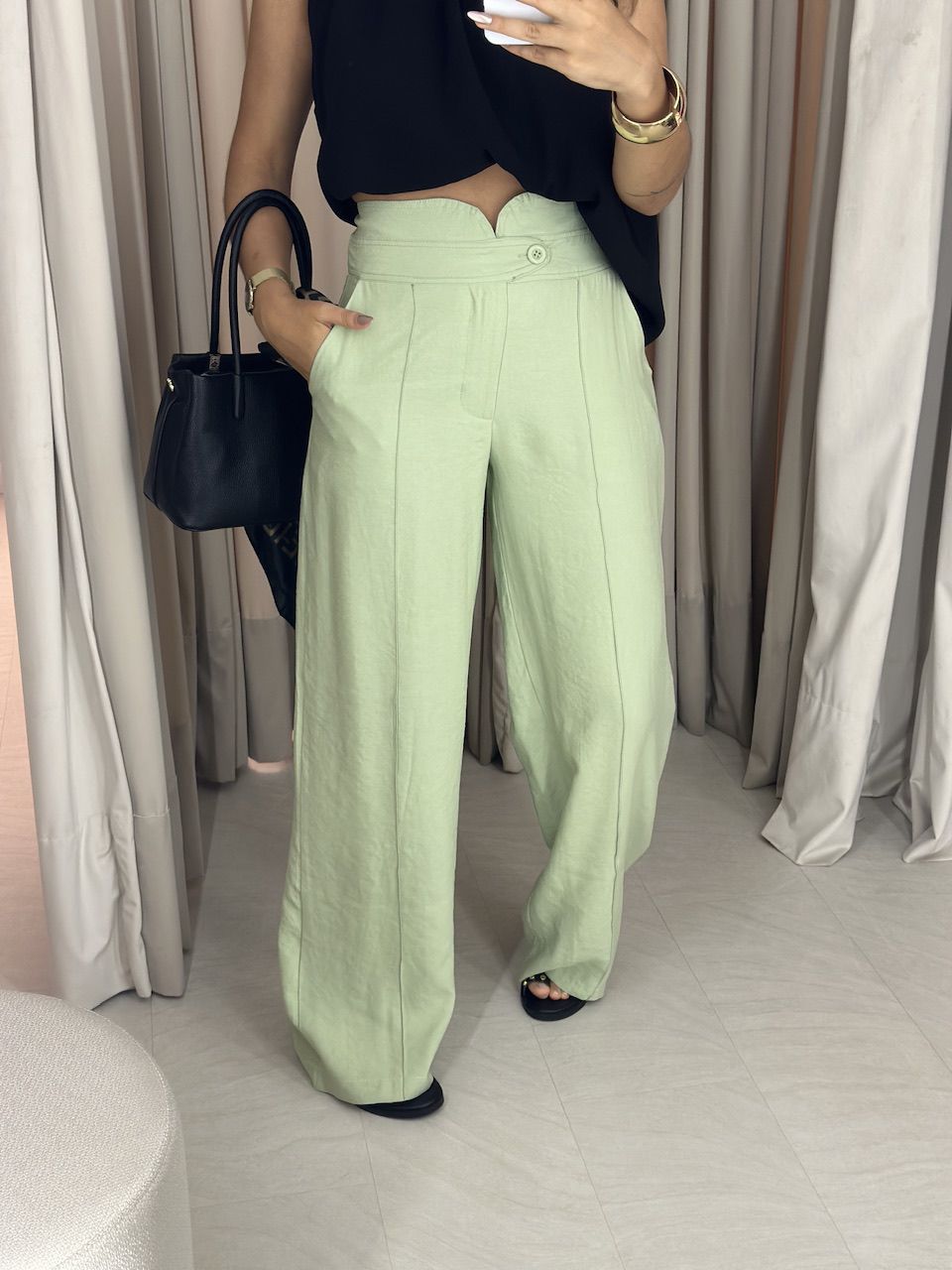 CALÇA CHARLENE PANTALONA verde - 0059910014 - CAROLLA FERRARO
