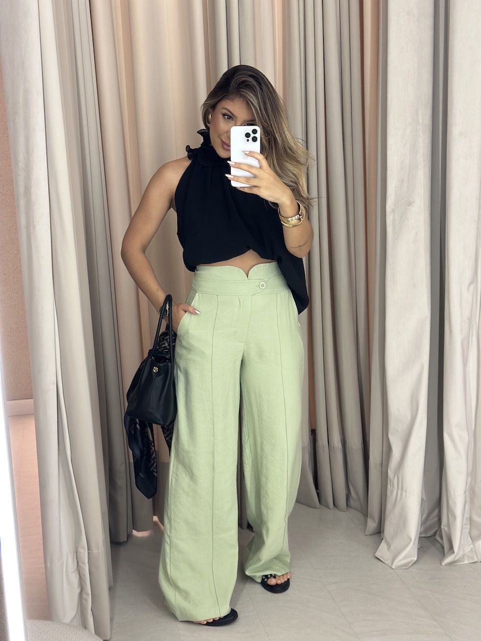 CALÇA CHARLENE PANTALONA verde