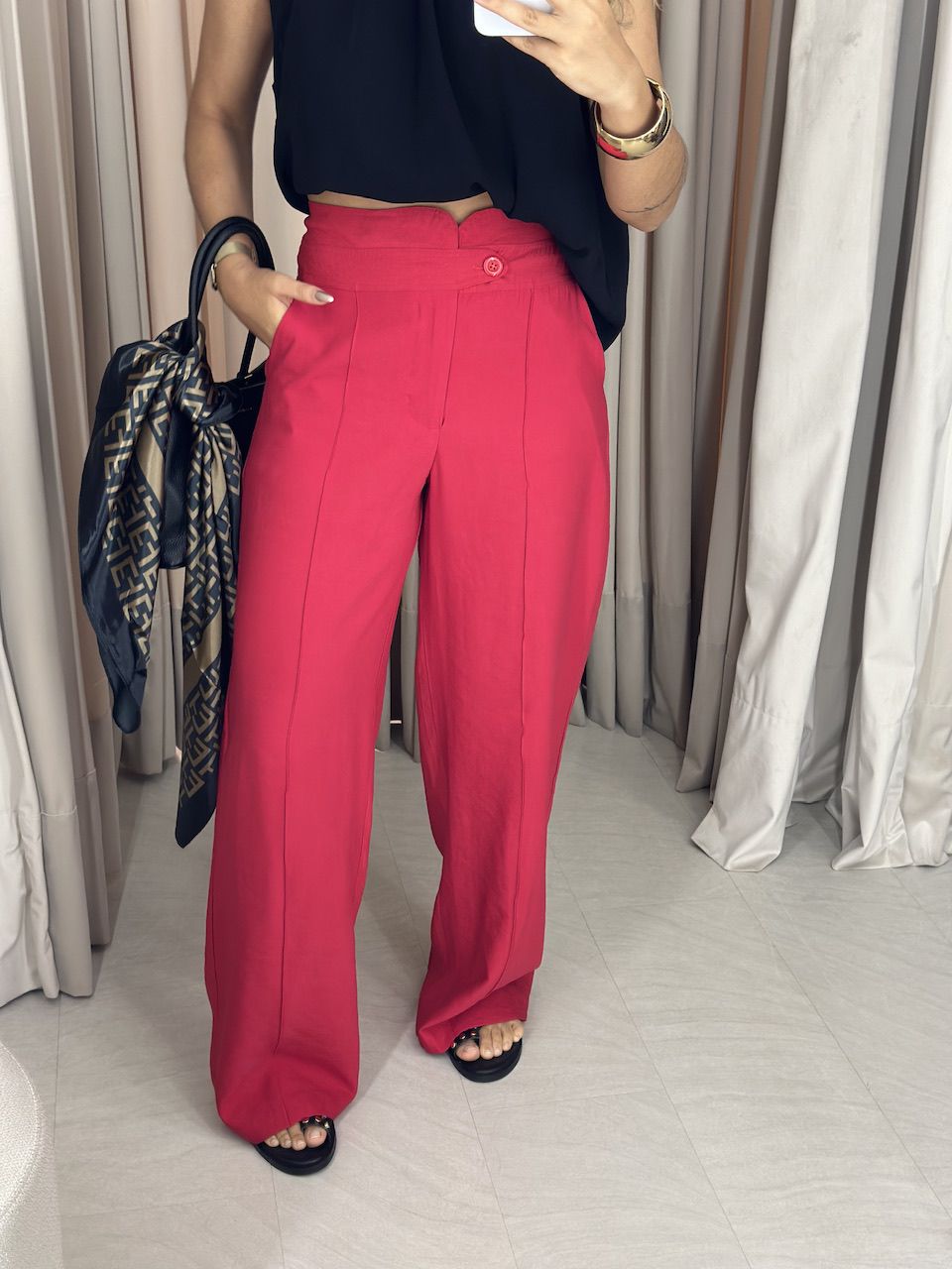 CALÇA CHARLENE PANTALONA vermelha