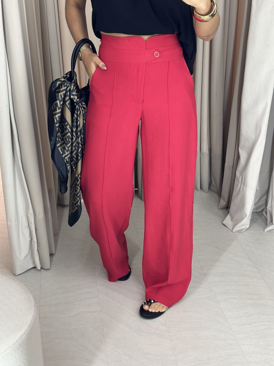 CALÇA CHARLENE PANTALONA vermelha