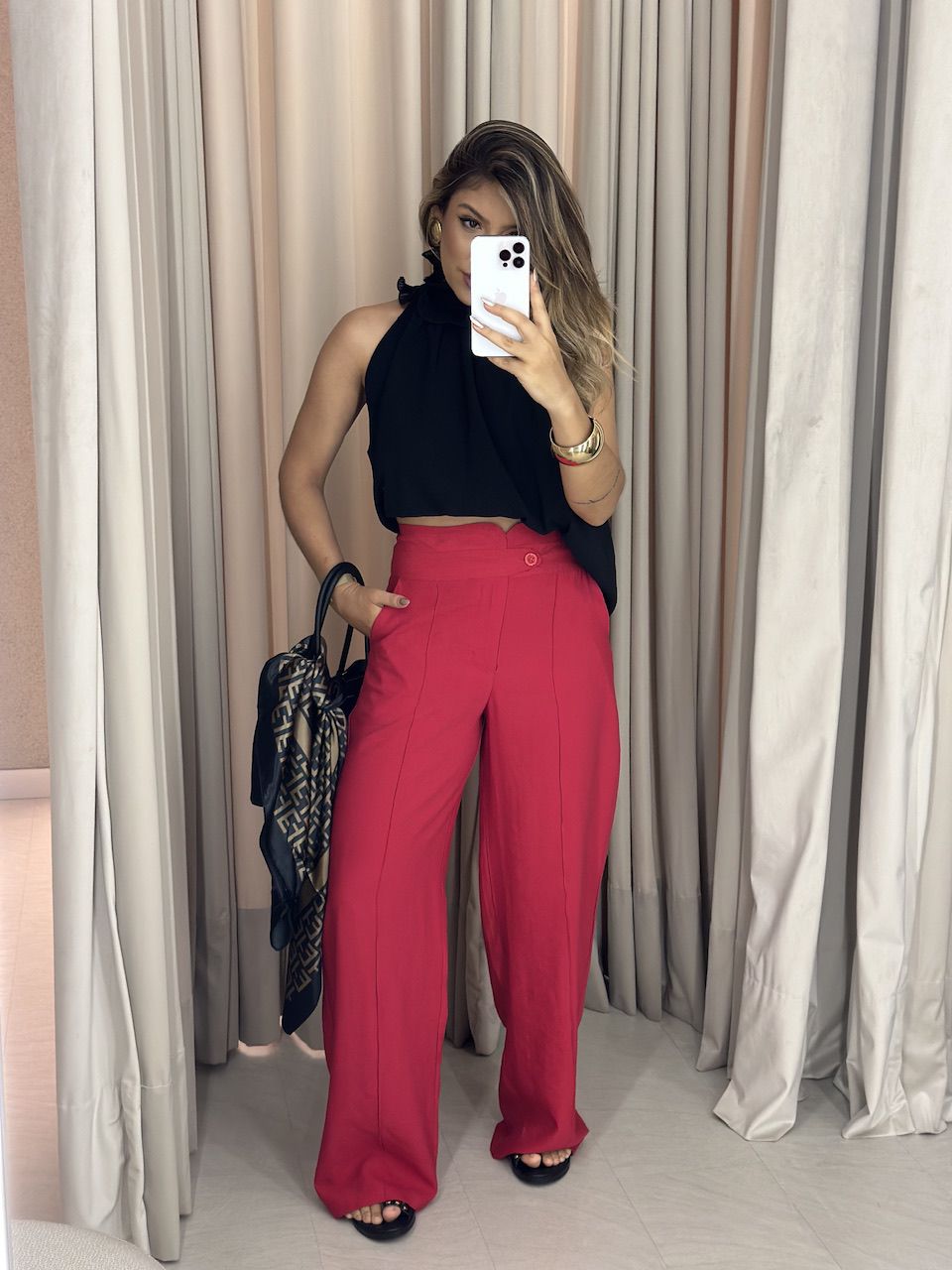 CALÇA CHARLENE PANTALONA vermelha