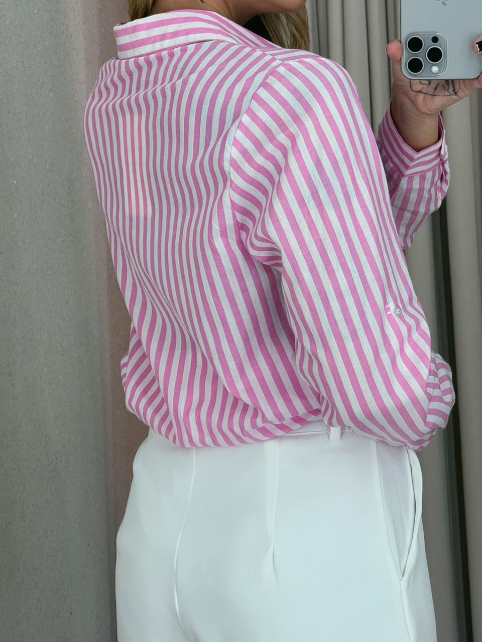 CAMISA DÉBORA LISTRADA Rosa