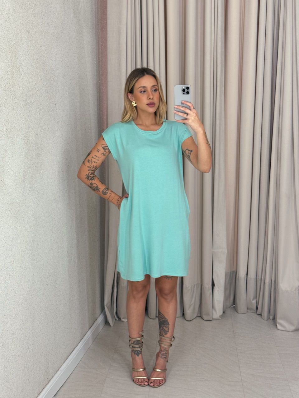 VESTIDO MARIA HELENA CURTO BABY GREEN