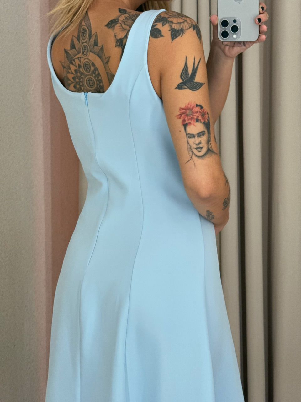 VESTIDO CAROLINE MIDI Azul Claro