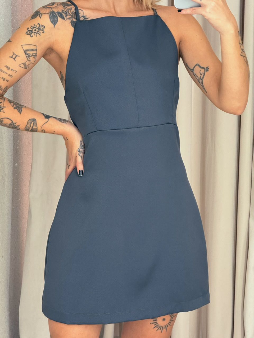 VESTIDO SUSAN ALÇA Cinza