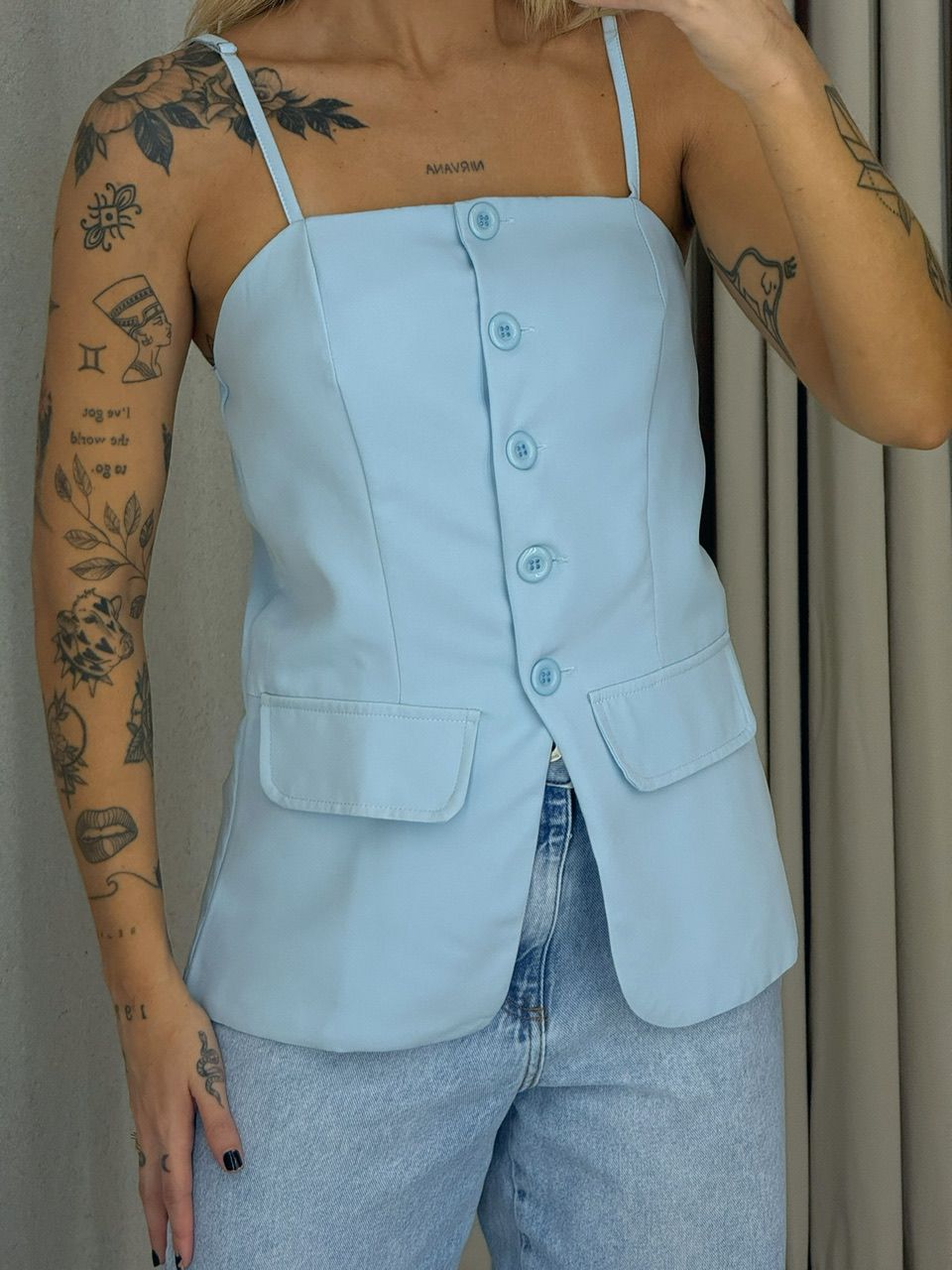 BLUSA FRAN ALÇA AZUL