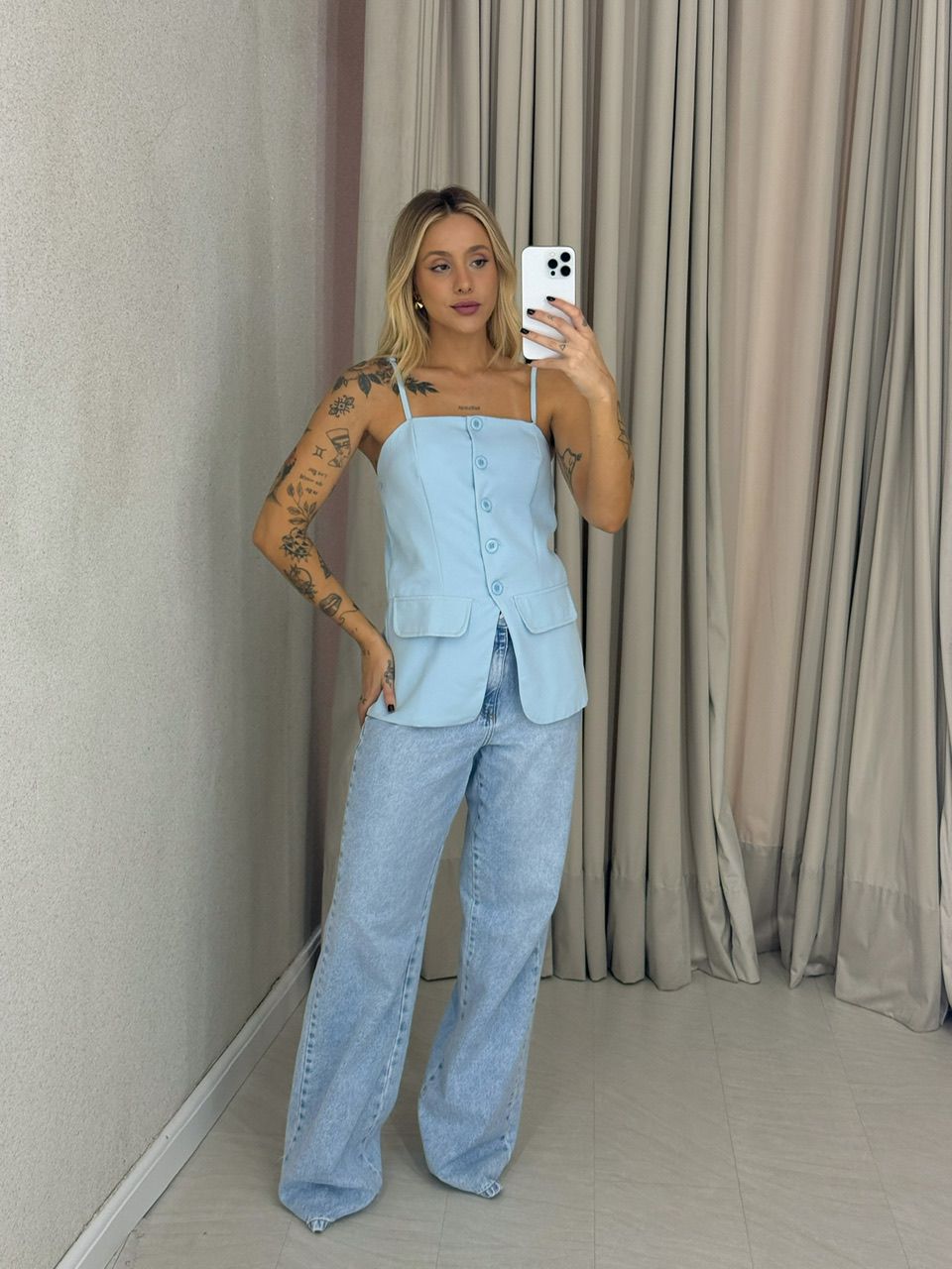 BLUSA FRAN ALÇA AZUL