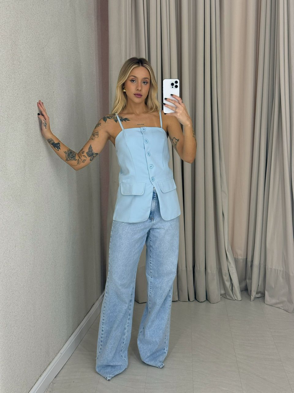 BLUSA FRAN ALÇA AZUL