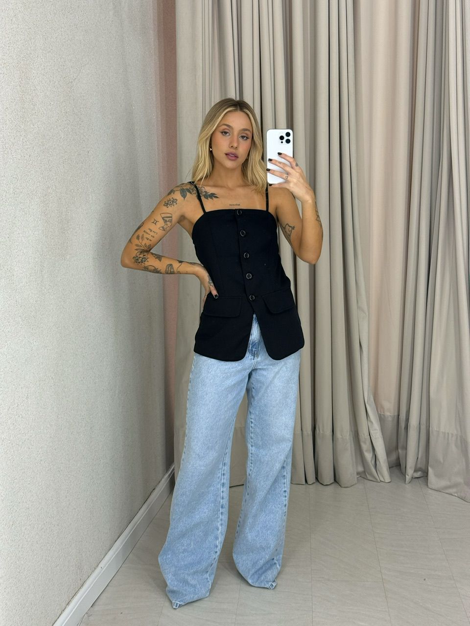 BLUSA FRAN ALÇA PRETA