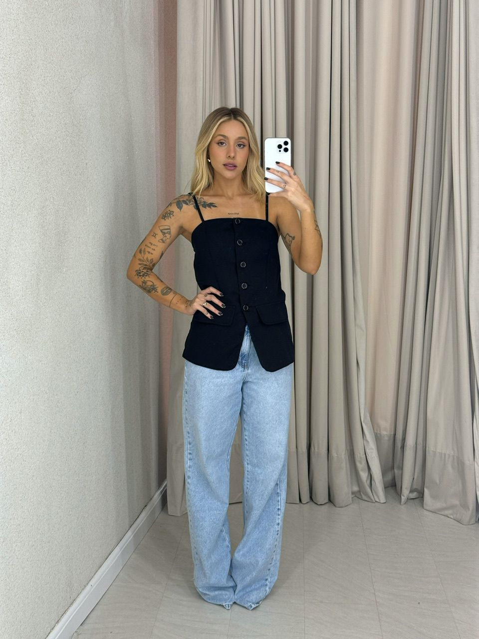 BLUSA FRAN ALÇA PRETA
