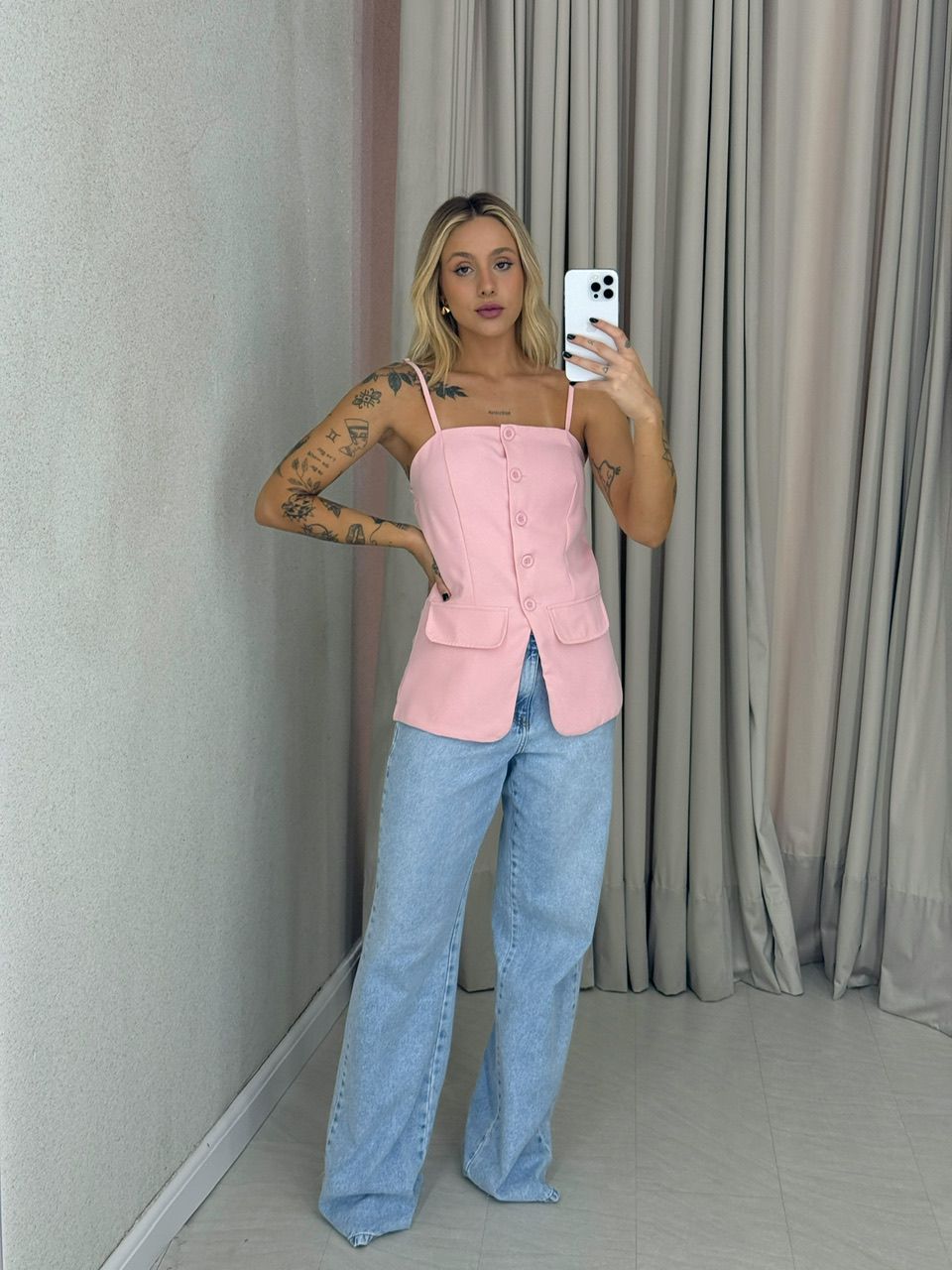 BLUSA FRAN ALÇA ROSA