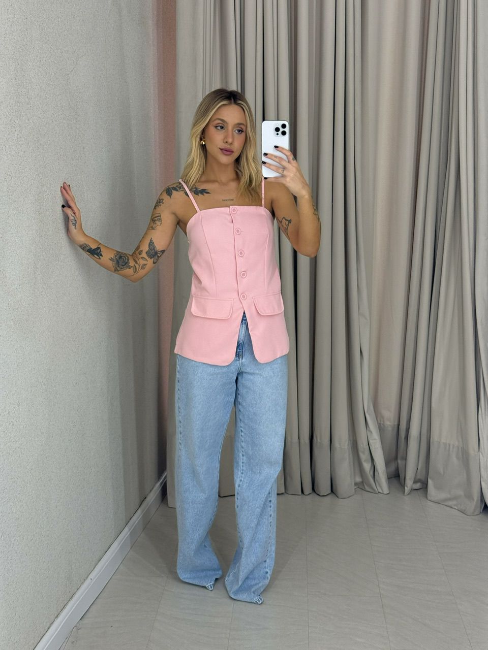 BLUSA FRAN ALÇA ROSA