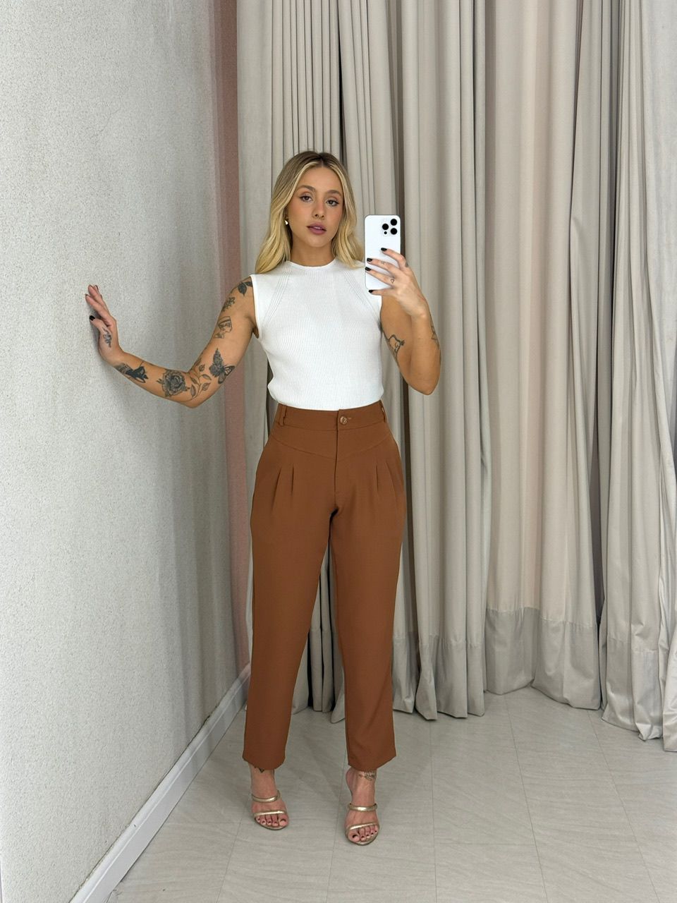 CALÇA ROSIMEIRE SKINNY CARAMELO