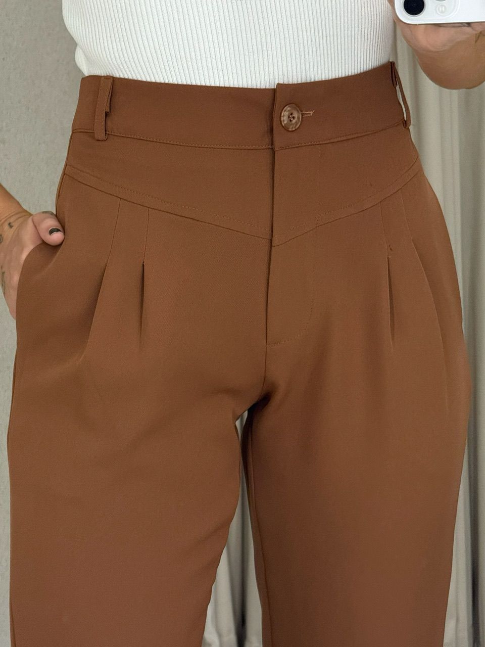 CALÇA ROSIMEIRE SKINNY CARAMELO
