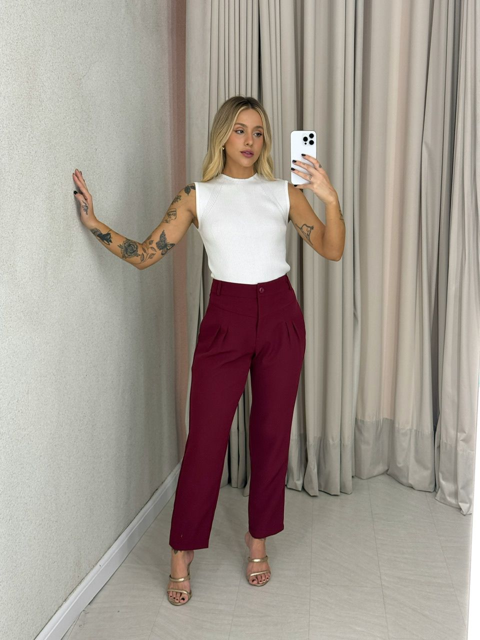 CALÇA ROSIMEIRE SKINNY CHERRY RED