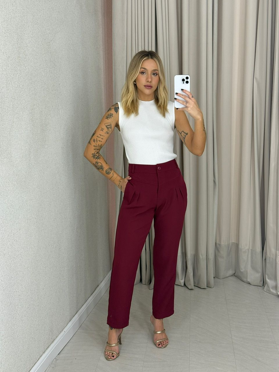 CALÇA ROSIMEIRE SKINNY CHERRY RED