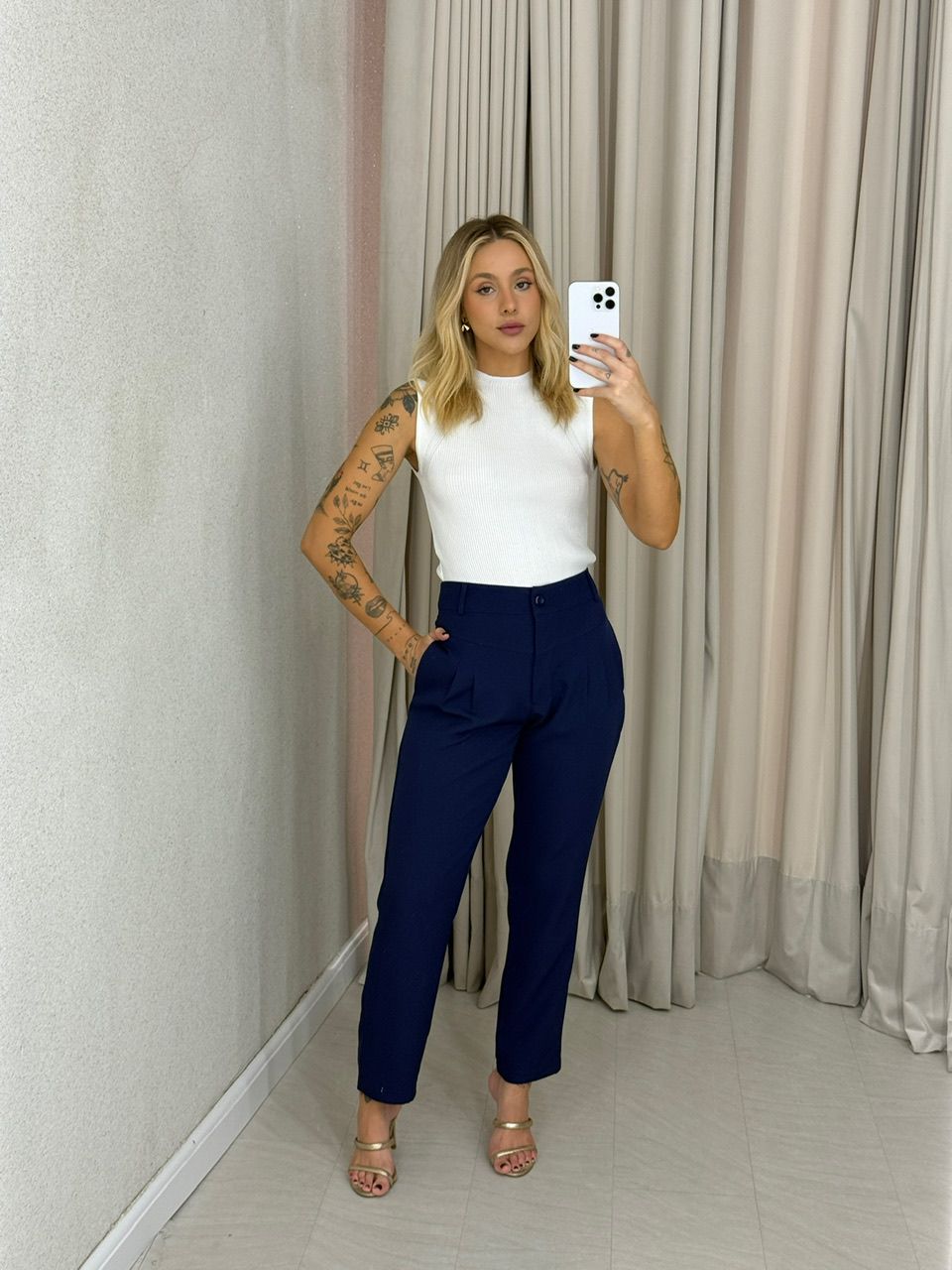 CALÇA ROSIMEIRE SKINNY MARINHO