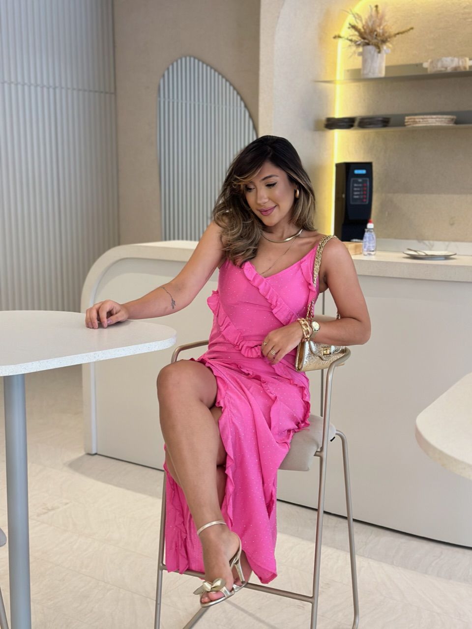 VESTIDO SUSY BRILHO PINK - 0050960037 - CAROLLA FERRARO