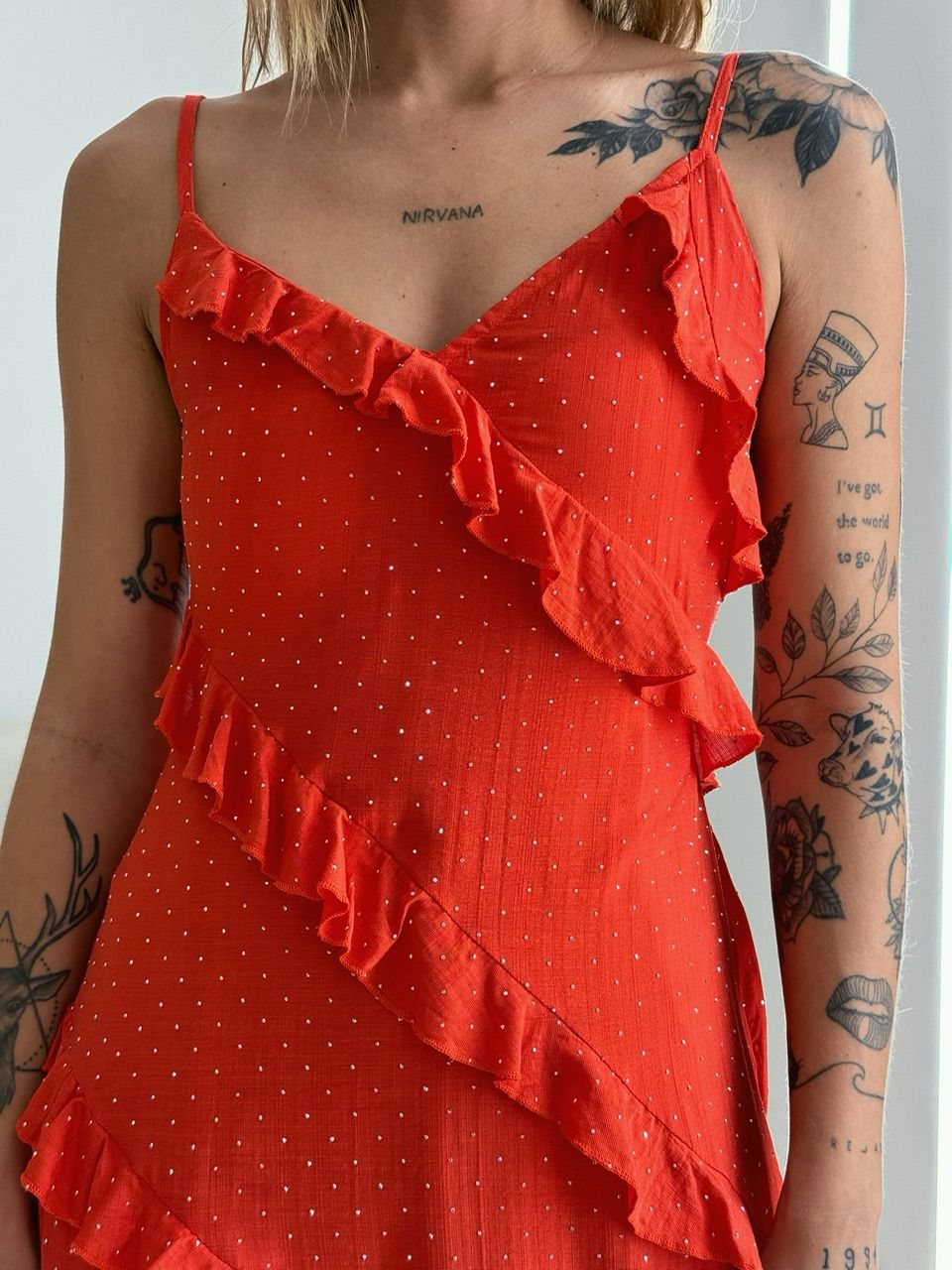 VESTIDO SUSY BRILHO VERMELHO