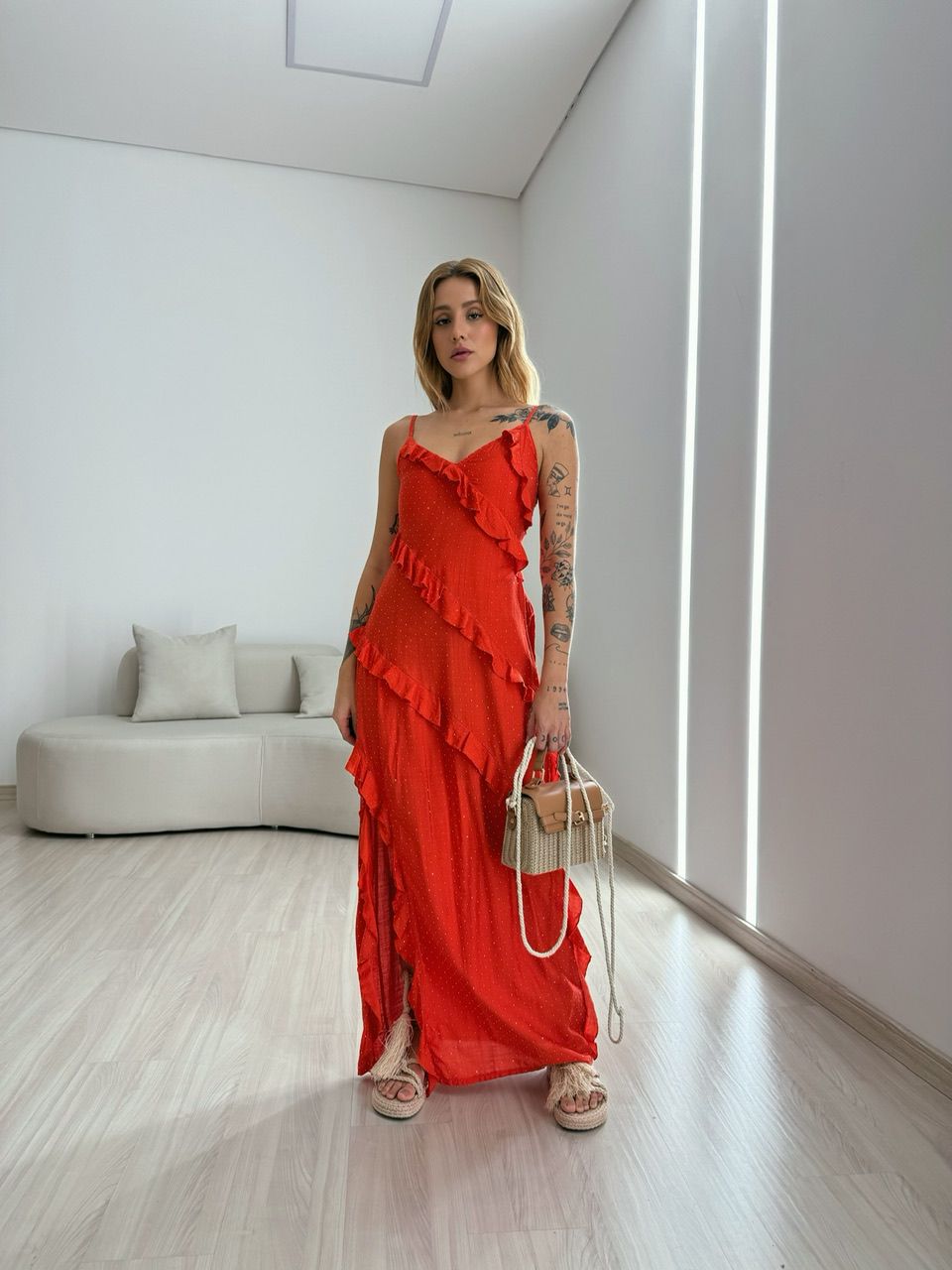 VESTIDO SUSY BRILHO VERMELHO
