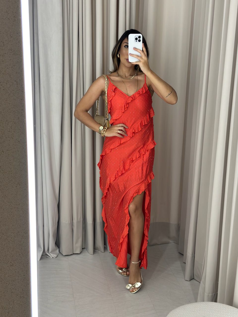 VESTIDO SUSY BRILHO VERMELHO