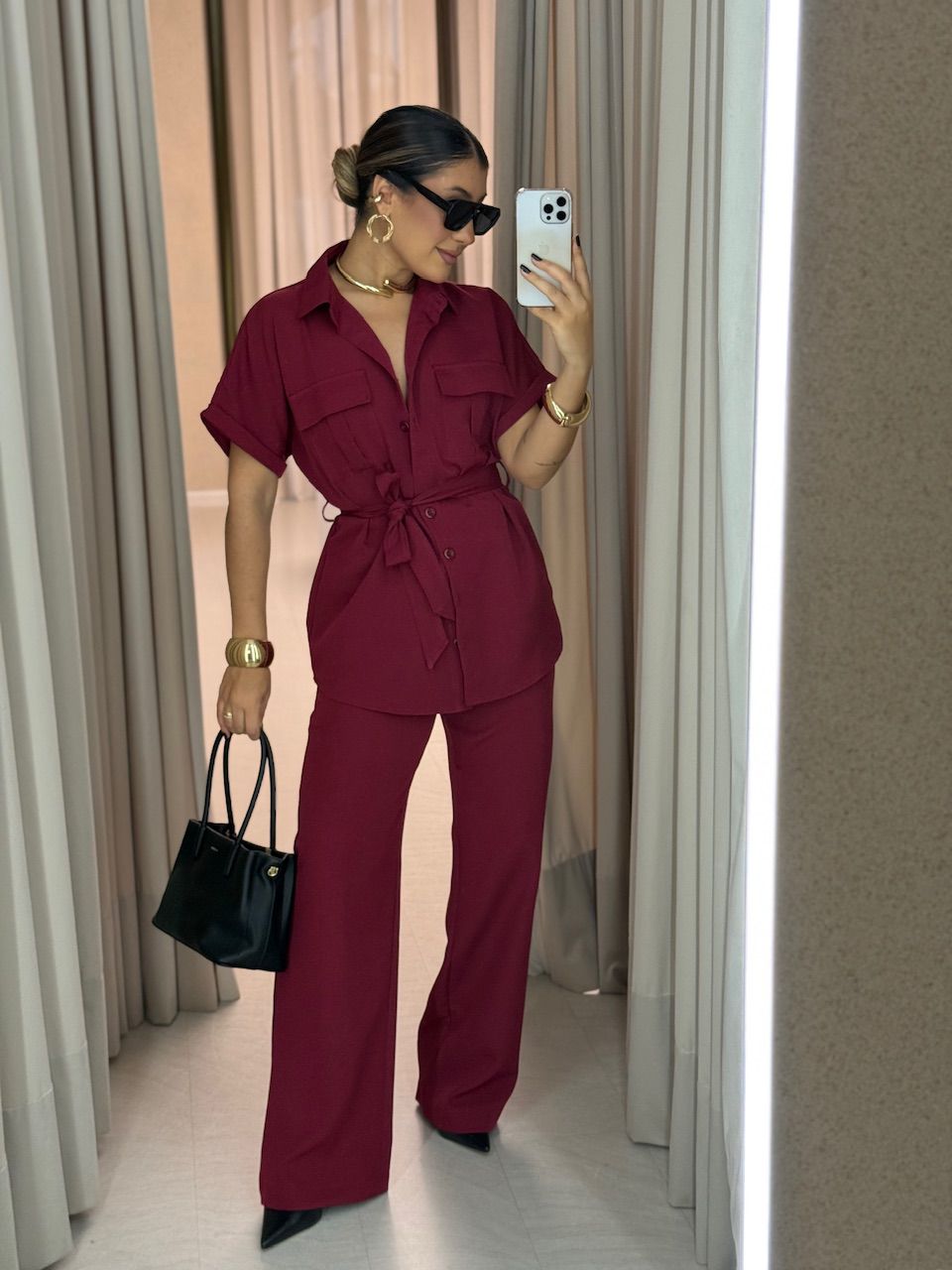  CONJUNTO FRANCISCA CALÇA VINHO - 0064400168 - CAROLLA FERRARO
