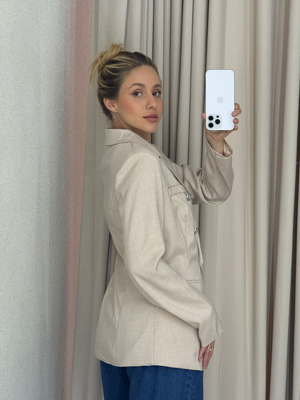 BLAZER LORENA BOTÕES AREIA