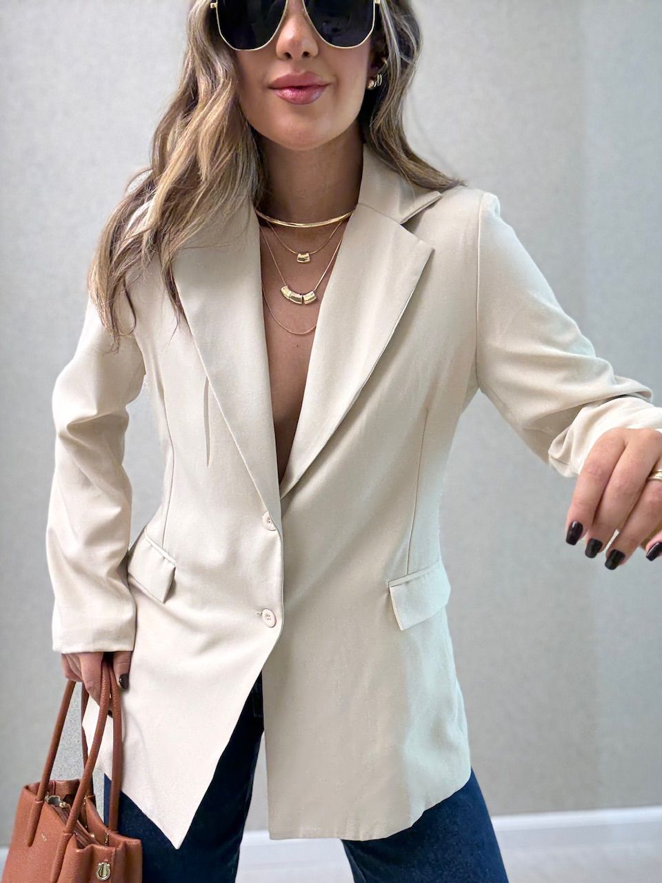 BLAZER CARLA ALFAIATARIA AREIA